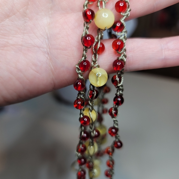 Handmade Baltic Amber Boho necklace - Picture 3 of 3